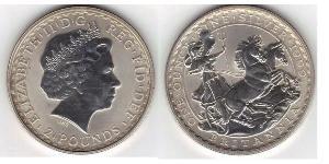 2 Pound Regno Unito (1922-) Argento Elisabetta II (1926-2022)