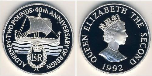 2 Pound  Argento Elisabetta II (1926-2022)