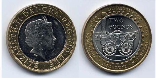 2 Pound Feriind Kiningrik (1922-) Bilame Elizabeth II (1926-2022)