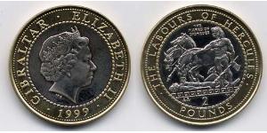 2 Pound Gibilterra Bimetal Elisabetta II (1926-2022)