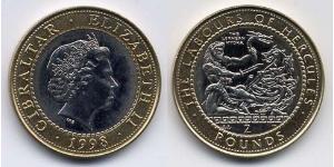 2 Pound Gibilterra Bimetal Elisabetta II (1926-2022)