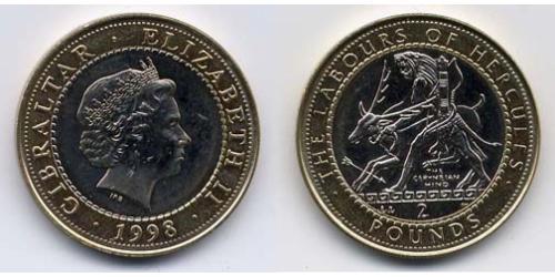 2 Pound Gibilterra Bimetal Elisabetta II (1926-2022)
