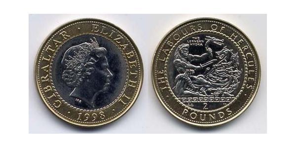 2 Pound Gibilterra Bimetal Elisabetta II (1926-2022)