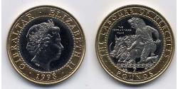 2 Pound Gibraltar Bimetal Elizabeth II (1926-2022)