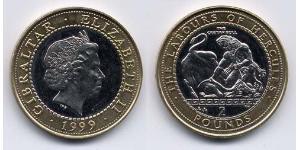 2 Pound Gibraltar Bimetal Elizabeth II (1926-2022)