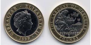 2 Pound Gibraltar Bimetal Elizabeth II (1926-2022)