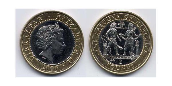 2 Pound Gibraltar Bimetal Isabel II (1926-2022)