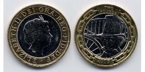 2 Pound Regno Unito (1922-) Bimetal Elisabetta II (1926-2022)