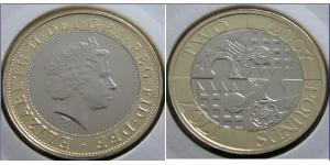 2 Pound Reino Unido (1922-) Bimetal Isabel II (1926-2022)