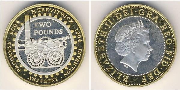 2 Pound Reino Unido (1922-) Bimetal Isabel II (1926-2022)