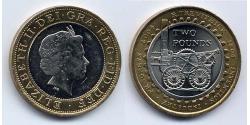 2 Pound United Kingdom (1922-) Bimetal 伊丽莎白二世 (1926-2022)