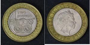 2 Pound United Kingdom (1922-) Bimetal Elizabeth II (1926-2022)