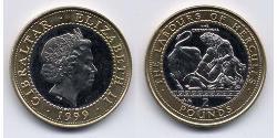 2 Pound Gibraltar Bimetall Elizabeth II (1926-2022)