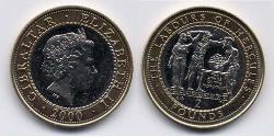 2 Pound Gibraltar Bimetall 