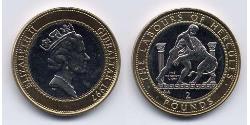 2 Pound Gibraltar Bimetall Elizabeth II (1926-2022)