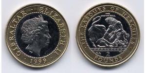2 Pound Gibraltar Bimetall Elizabeth II (1926-2022)
