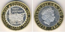 2 Pound Vereinigtes Königreich (1922-) Bimetall Elizabeth II (1926-2022)