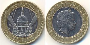 2 Pound United Kingdom (1922-) Copper/Nickel Elizabeth II (1926-2022)