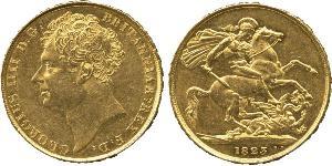 2 Pound Vereinigtes Königreich von Großbritannien und Irland (1801-1922) Gold Georg IV (1762-1830)