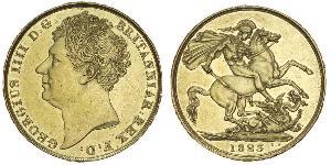 2 Pound Vereinigtes Königreich von Großbritannien und Irland (1801-1922) Gold Georg IV (1762-1830)