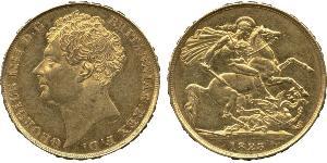 2 Pound Vereinigtes Königreich von Großbritannien und Irland (1801-1922) Gold Georg IV (1762-1830)