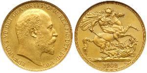 2 Pound Vereinigtes Königreich von Großbritannien und Irland (1801-1922) Gold Eduard VII (1841-1910)