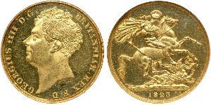 2 Pound Vereinigtes Königreich von Großbritannien und Irland (1801-1922) Gold Georg IV (1762-1830)