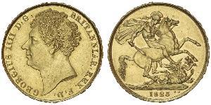 2 Pound Vereinigtes Königreich von Großbritannien und Irland (1801-1922) Gold Georg IV (1762-1830)