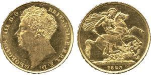 2 Pound Vereinigtes Königreich von Großbritannien und Irland (1801-1922) Gold Georg IV (1762-1830)