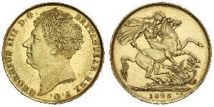 2 Pound Vereinigtes Königreich von Großbritannien und Irland (1801-1922) Gold Georg IV (1762-1830)