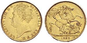 2 Pound Vereinigtes Königreich von Großbritannien und Irland (1801-1922) Gold Georg IV (1762-1830)