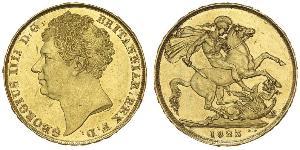 2 Pound Vereinigtes Königreich von Großbritannien und Irland (1801-1922) Gold Georg IV (1762-1830)