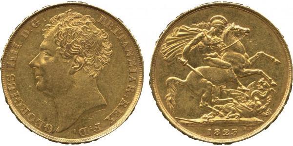 2 Pound Vereinigtes Königreich von Großbritannien und Irland (1801-1922) Gold Georg IV (1762-1830)