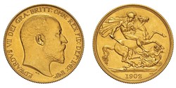 2 Pound Regno Unito di Gran Bretagna e Irlanda (1801-1922) Oro Edoardo VII (1841-1910)