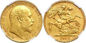 2 Pound Regno Unito di Gran Bretagna e Irlanda (1801-1922) Oro Edoardo VII (1841-1910)