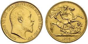 2 Pound Reino Unido de Gran Bretaña e Irlanda (1801-1922) Oro Eduardo VII (1841-1910)