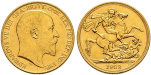 2 Pound Reino Unido de Gran Bretaña e Irlanda (1801-1922) Oro Eduardo VII (1841-1910)