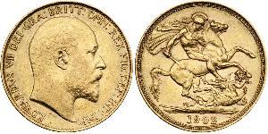 2 Pound Reino Unido de Gran Bretaña e Irlanda (1801-1922) Oro Eduardo VII (1841-1910)