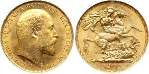 2 Pound Reino Unido de Gran Bretaña e Irlanda (1801-1922) Oro Eduardo VII (1841-1910)