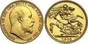 2 Pound Reino Unido de Gran Bretaña e Irlanda (1801-1922) Oro Eduardo VII (1841-1910)
