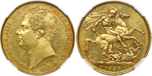 2 Pound Reino Unido de Gran Bretaña e Irlanda (1801-1922) Oro Jorge IV (1762-1830)