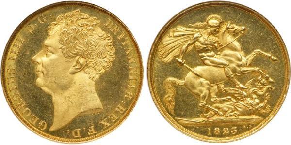 2 Pound Reino Unido de Gran Bretaña e Irlanda (1801-1922) Oro Jorge IV (1762-1830)