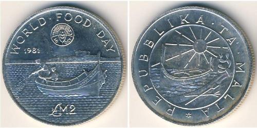 2 Pound Malta Plata 