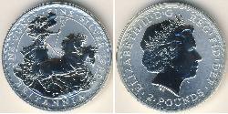 2 Pound Reino Unido (1922-) Plata Isabel II (1926-2022)