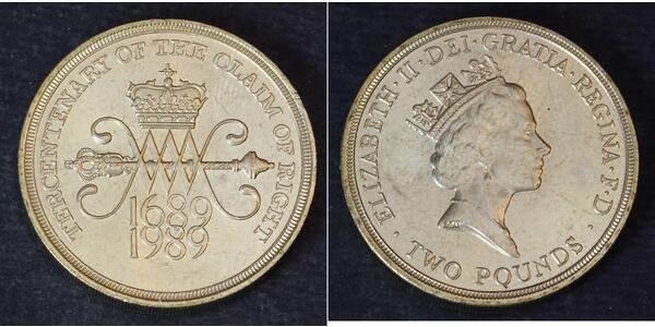 2 Pound Regno Unito (1922-) Rame/Nichel Elisabetta II (1926-2022)