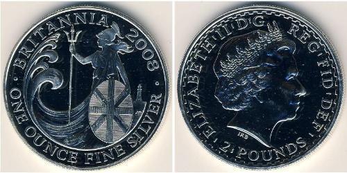 2 Pound United Kingdom (1922-) Silver Elizabeth II (1926-2022)