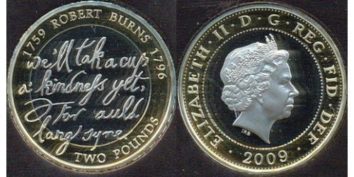 2 Pound Feriind Kiningrik (1922-)  Elizabeth II (1926-2022)