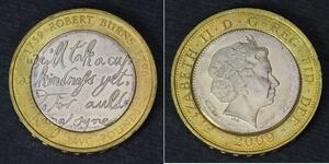 2 Pound Reino Unido (1922-)  Isabel II (1926-2022)