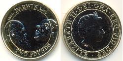 2 Pound United Kingdom (1922-)  伊丽莎白二世 (1926-2022)