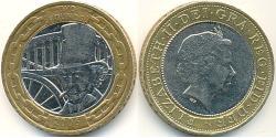 2 Pound United Kingdom (1922-)  伊丽莎白二世 (1926-2022)